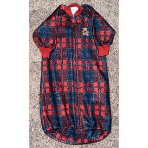 Vintage Carter's Red, Blue Plaid Teddy Bear Sleep Sack Infant Baby Up To 21 lbs